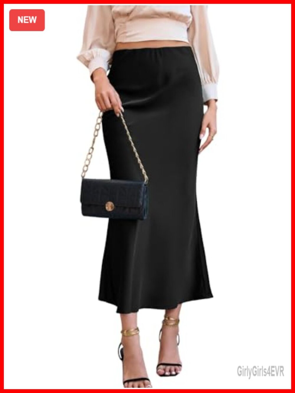Womens Satin Fishtail Maxi Skirt High Waist Elegant Formal Long Skirt